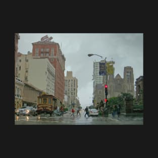 California Street in the Rain T-Shirt