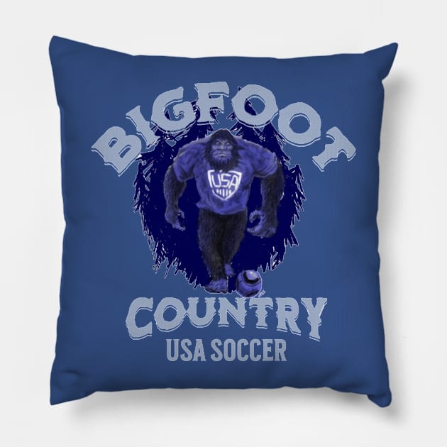 bigfoot usa soccer Pillow by Rob's Tee's