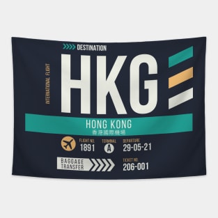 Hong Kong (HKG) Airport Code Baggage Tag Tapestry