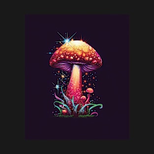 Magic Mushroom in Colorful Magical Light T-Shirt