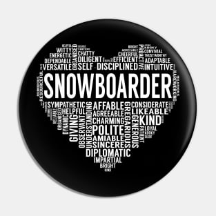 Snowboarder Heart Pin