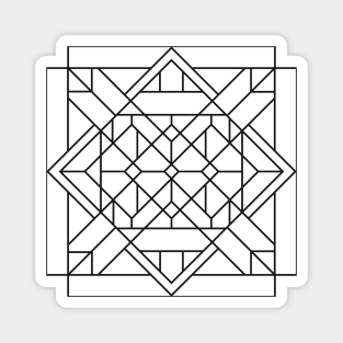 Black and White Art Deco Geometric Triangular Tile Design Magnet