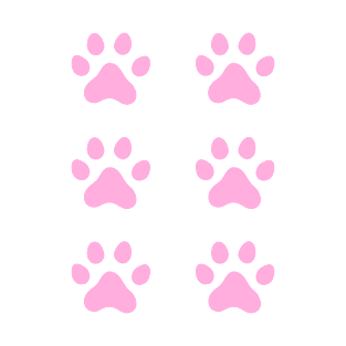 Pink paw print, set of six T-Shirt