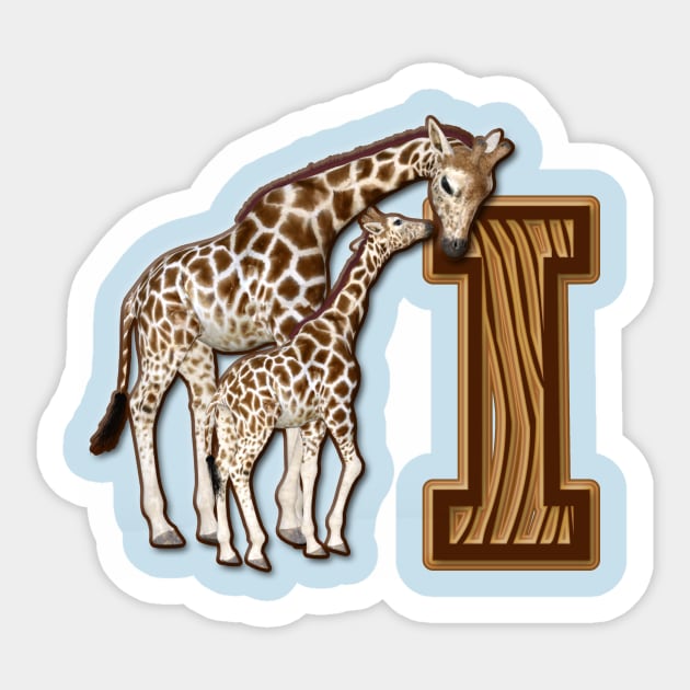 Mom and Baby Giraffe Monogram I