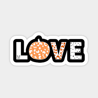 Love text with pumpkin Magnet