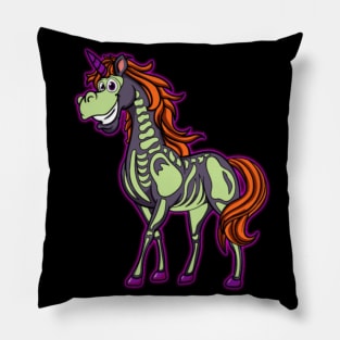 Halloween Ghost Spook Unicorn Skeleton Bone Gift Pillow