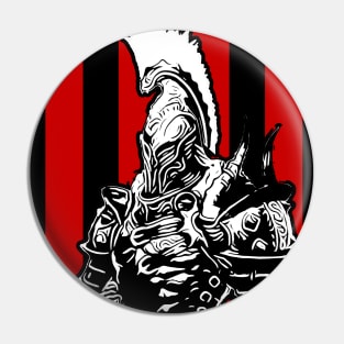 Cool Spartan Warrior II With Banner Pin