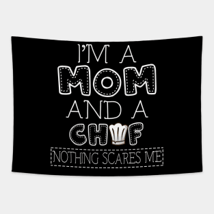 I'm a mom and chef t shirt for women mother funny gift Tapestry