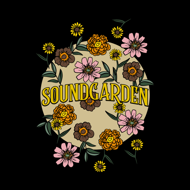 Soundgarden Name Personalized Flower Retro Floral 80s 90s Name Style by Ancientdistant