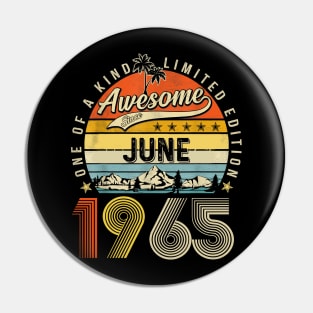 Awesome Since June 1965 Vintage 58th Birthday Pin