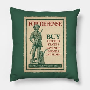 WWII Vintage Style Buy US Savings Bonds for Defense Pillow