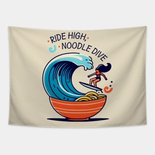 Ramen & Surf. Ride high, noodle dive. Tapestry