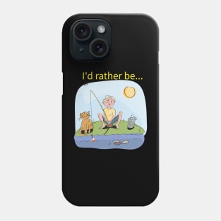 rather be fishing Phone Case