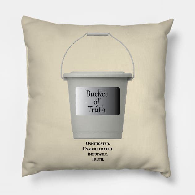 Bucket of Truth Pillow by squareversesine