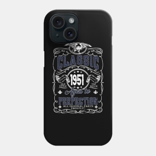 73th Birthday Gift for Men Classic 1951 Aged to Perfection Phone Case