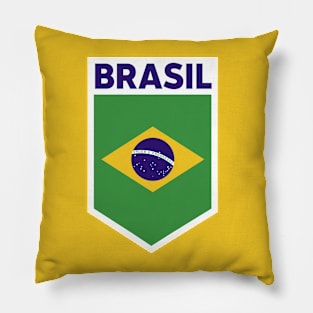 Brazil Flag Emblem Pillow