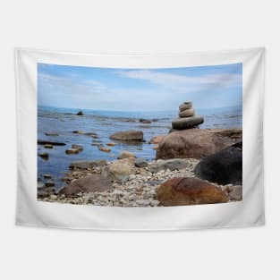 Rock Cairn, Lake Huron, Presque Isle, Michigan Tapestry