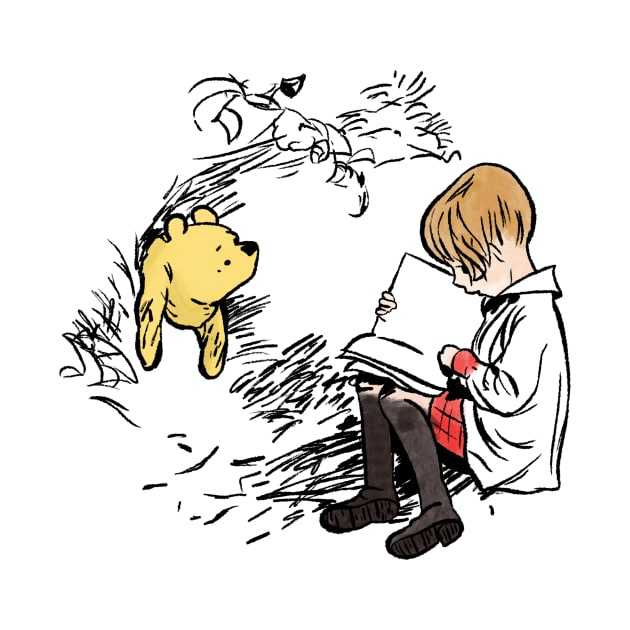 Vintage Winnie the Pooh and Christopher Robin by Boyanton Designs