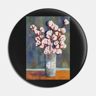 Cotton in vase Pin