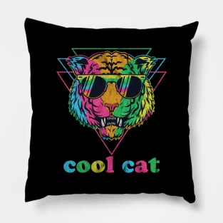 Cool Cat 80s Vibe Pillow