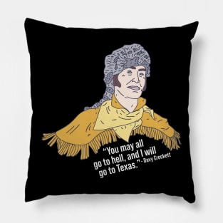 Davy Crockett - King of the Wild Frontier - American Hero Pillow