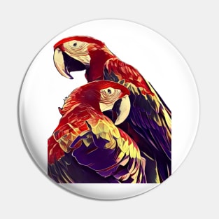 Scarlet Macaws Pin