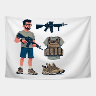 Tactical Gear Fusion Tee: Where Fashion Meets Urban Warfare Tapestry