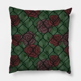 Chain Link Fence (Rosebush) Pillow