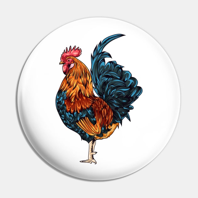 Rooster Pin by San Creative