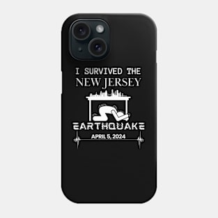 I Survived the New Jersey, NJ, NYC New York Earthquake April 5, 2024, Jersey City, NJ Skyline Memorabilia Phone Case