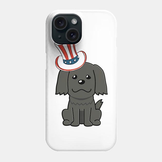 Funny black dog is wearing uncle sam hat Phone Case by Pet Station