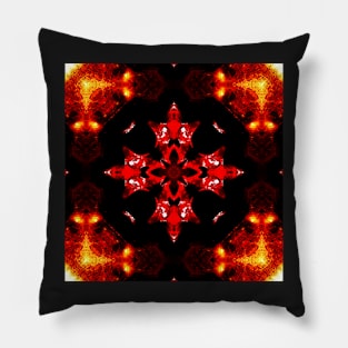 Ominous Red Kaleidoscope pattern (Seamless) 22 Pillow