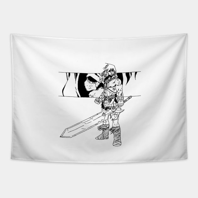 masters of the universe Tapestry by black and white prints