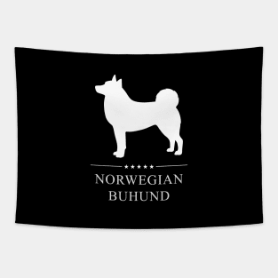 Norwegian Buhund Dog White Silhouette Tapestry