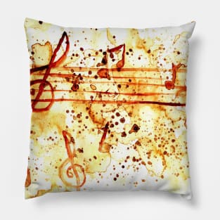 Coffee stains and music notes Pillow