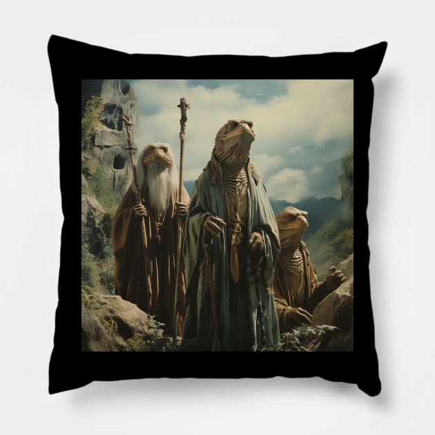 The Lizard Wizard Pilgrimage Pillow by galenfrazer