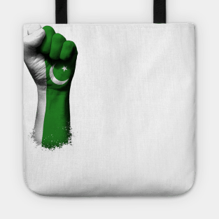 Flag of Pakistan on a Raised Clenched Fist Tote