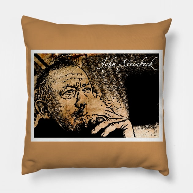 John Steinbeck Pillow by ifowrestling