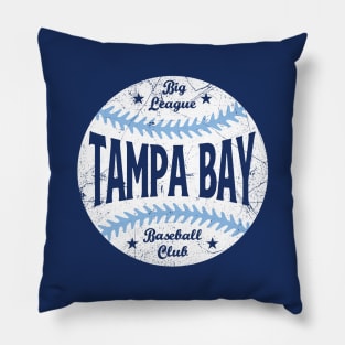 Tampa Bay Retro Big League Baseball - Navy Pillow