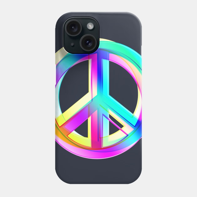 Neon Colored Crossed PEACE signs Phone Case by EDDArt