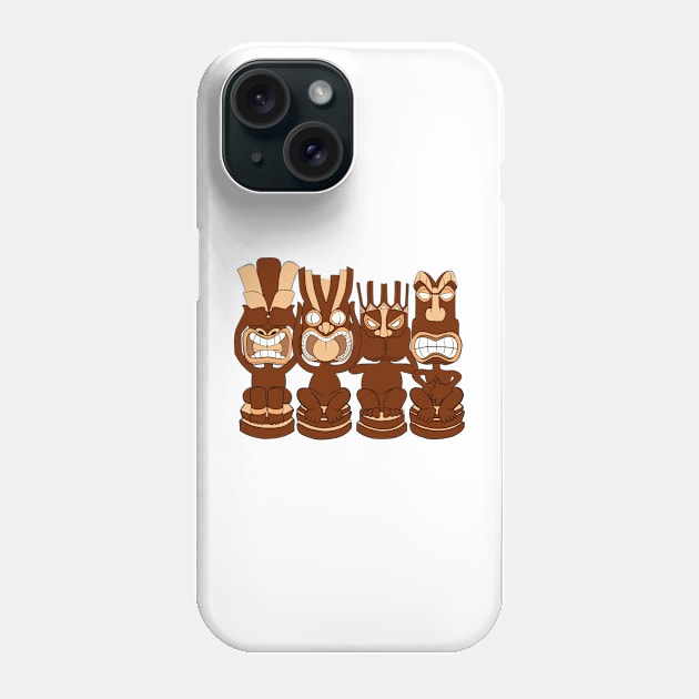 Funny Tiki Totem Haka tribal heads Phone Case by ro83land