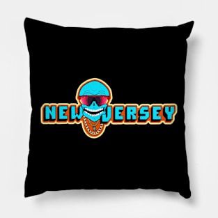 Vintage New Jersey Skull Pillow