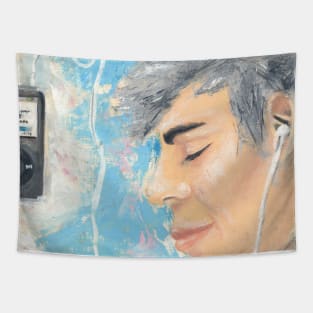 Man listen music Tapestry