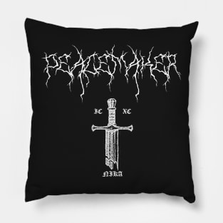 Peacemaker Broken Sword Black Metal ICXC NIKA Pillow