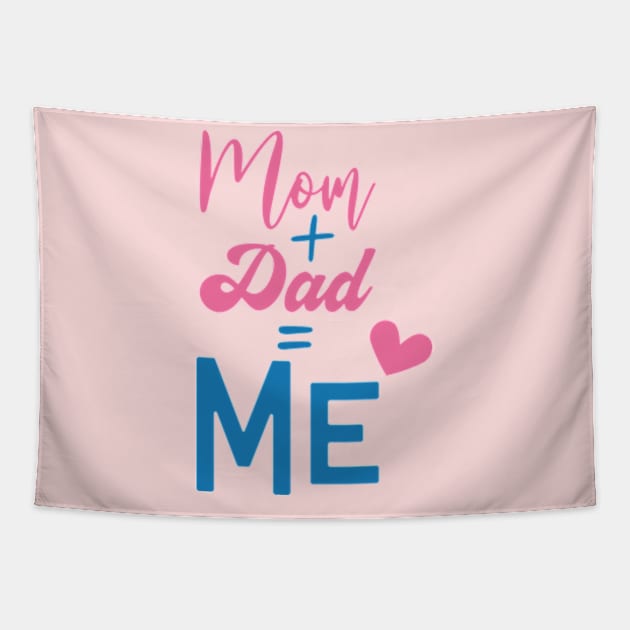 Mom DaD Me Tapestry by Shop Ovov