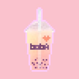 Pixel Boba - Peach T-Shirt