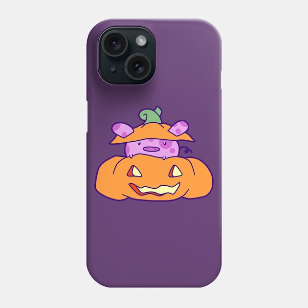 Halloween Pumpkin Pig Phone Case by saradaboru