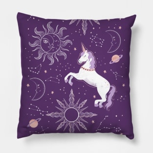 Zodiac Space Unicorn Pillow