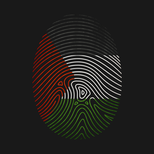 Palestine Is In My Blood - The Finger Print Palestinian Flag by mangobanana