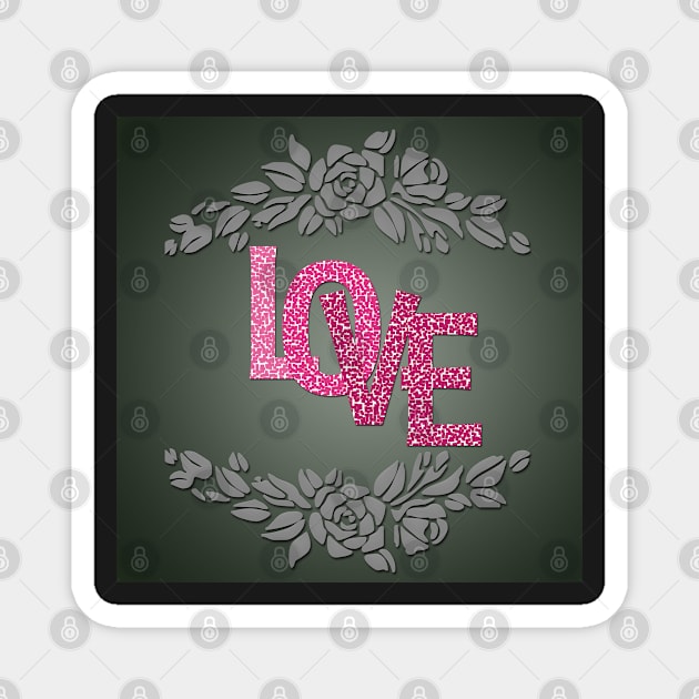 Valentine hearts on purple background Magnet by ikshvaku